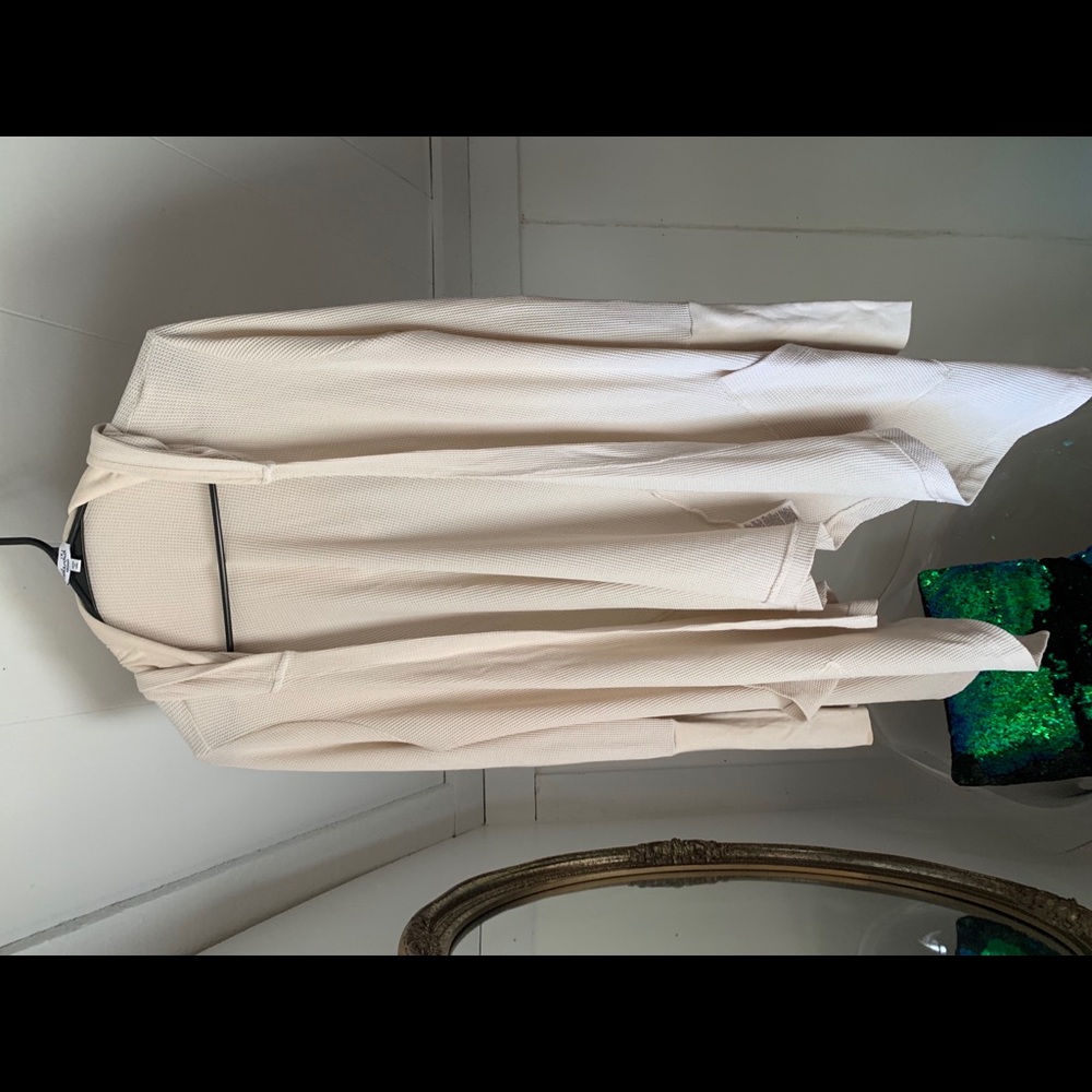 Thermal hooded flare cardigan
